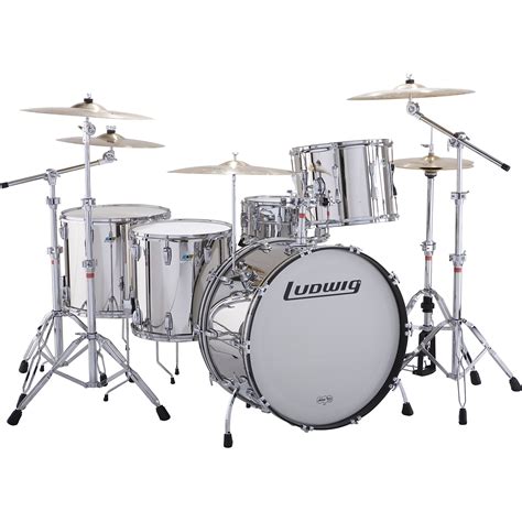 Ludwig Stainless Steel Limited Edition 5 Piece Drum Set With Hardware