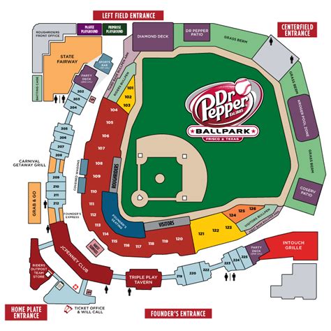 Seating Map Frisco Roughriders Dr Pepper Ballpark