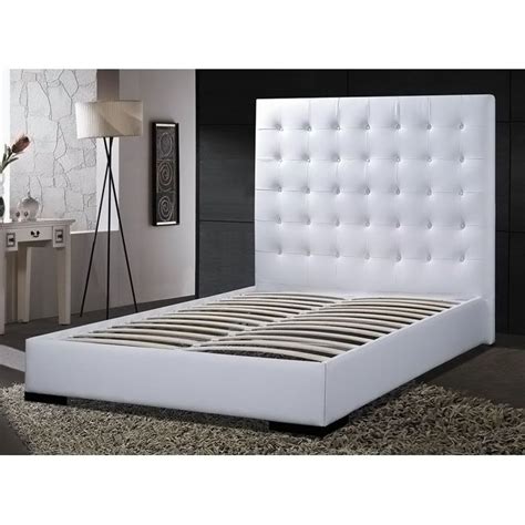 Queen Size Modern Bed With Faux Leather Headboard Hanaposy