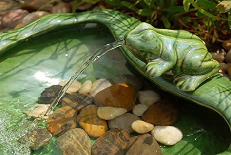Glazed Ceramic Frog Fountain Garden Water Feature Marco Paul