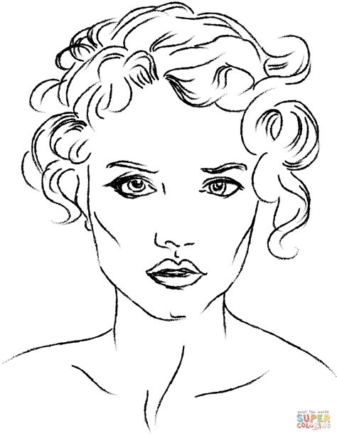 Womans Face Coloring Page Free Printable Coloring Pages