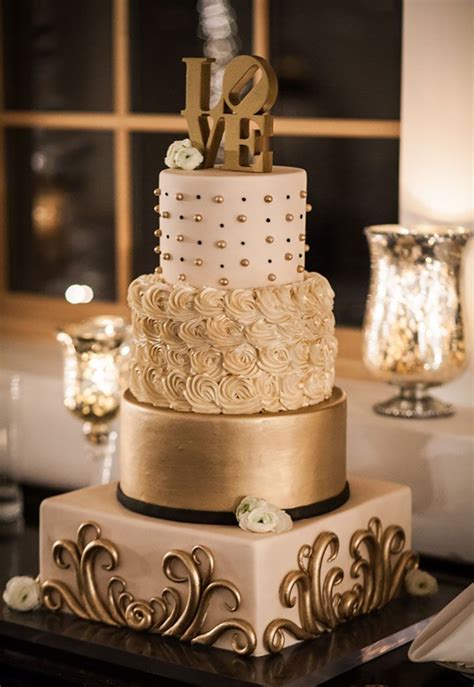 Wedding Ideas | Cake, Cake designs, Gold wedding cake