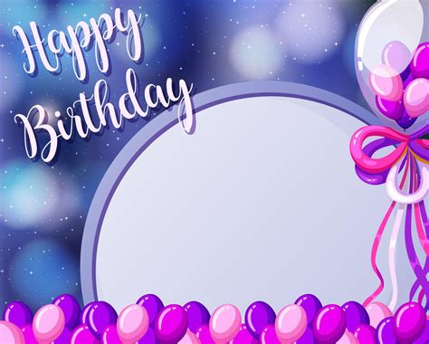 A Birthday Card Template Vector Art At Vecteezy Free Birthday Card Templates