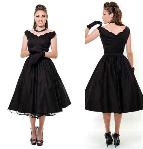 New Year 2015 Unique Vintage 1950s Style Black First Date Swing Dress ...