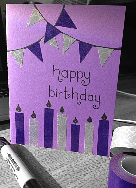 Simple Birthday Card Made With Washi Tape Card Making Birthday