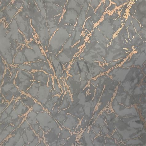 Metallic Marble Wallpaper Charcoal And Copper Fine Decor