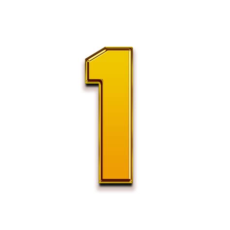 Number 1 3d Gold One Numbers Gold Clip Art