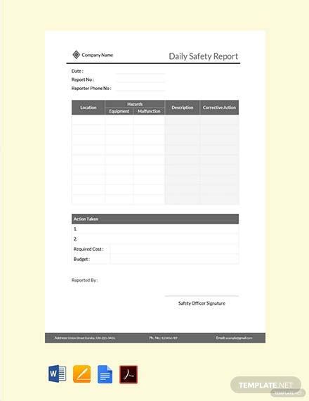 Annual inspection report the annual tower structure inspection is conducted by an independent structural engineering service to identify any areas needing maintenance. Safety Report Templates - 16+ PDF, Word, Apple Pages, Google Docs Format Download | Free ...