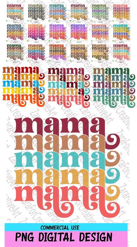 Papercraft Mom Mothers Day Camo MAMA Stacked PNG SVG Cutting File 15