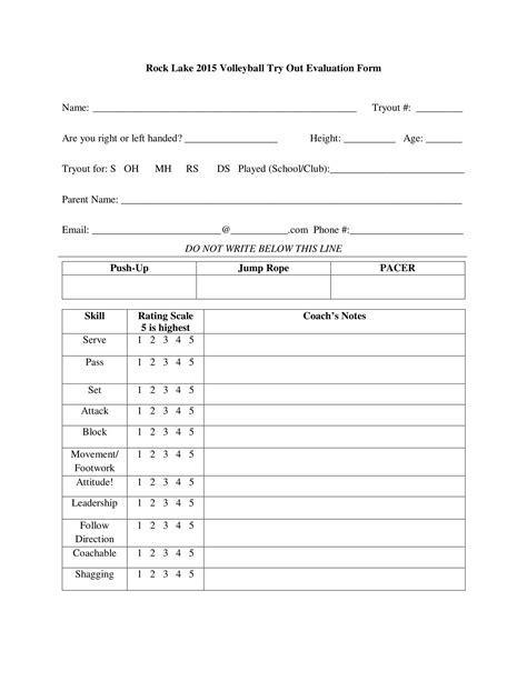 As evaluators or head coach, improve your selection of players each season through accurate this application is a digital version of a softball tryout evaluation form, where it is ideal for college. volleyball tryout evaluation form 5 Examples of Evaluation Forms for Sports | Volleyball tryouts ...