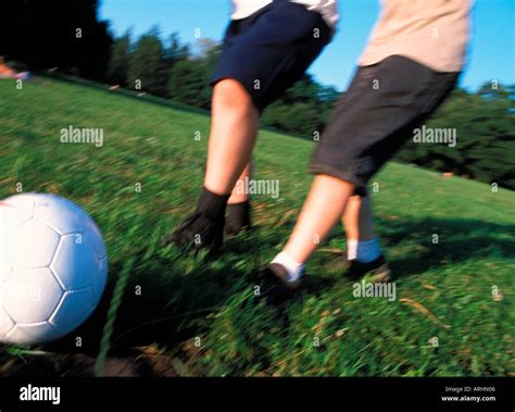 Boys Playing Soccer Mr8365 Stock Photo Alamy