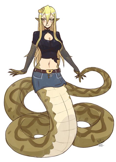 Monster Musume Oc Revamp Alexia The Echidna By Flareviper On Deviantart Movie Characters