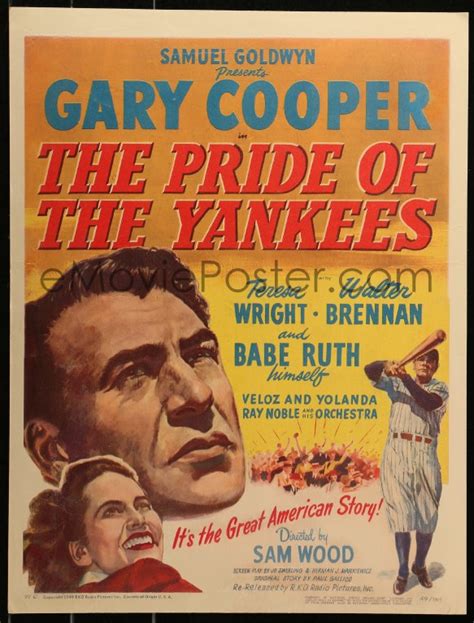 5s0035 Pride Of The Yankees Wc R1949 Gary Cooper As Lou Gehrig Babe Ruth