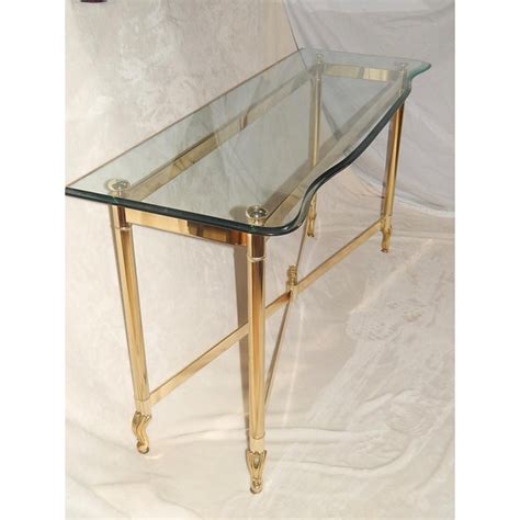 Hollywood Regency Brass And Glass Console Table Chairish