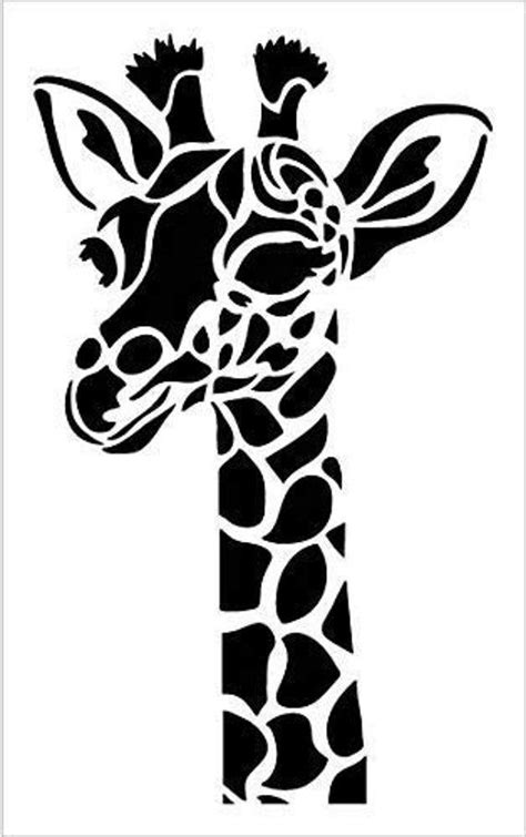 Giraffe Portrait Stencil By Studior12 Zoo Animals Diy Creativity