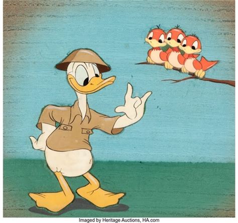 Fall Out Fall In Donald Duck Production Cel Courvoisier Setup Walt
