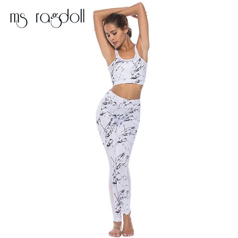 women 2 piece yuga set mesh patchwork fitness clothing white sportswear outfits sporting suit