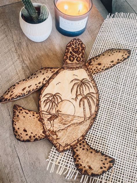 Wooden Sea Turtle Wall Art Sea Turtle Turtle Art Sea Turtle Art Boho