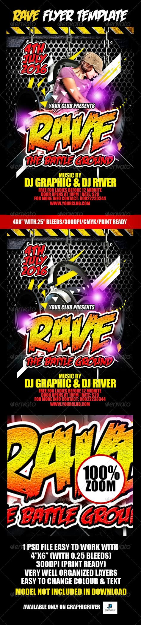 Rave Flyer Template By Crabsta52 Graphicriver