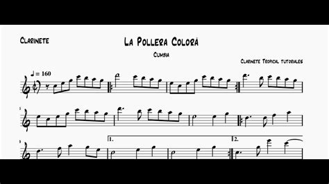 la pollera colorá clarinete videopartitura de canciones faciles para clarinete youtube