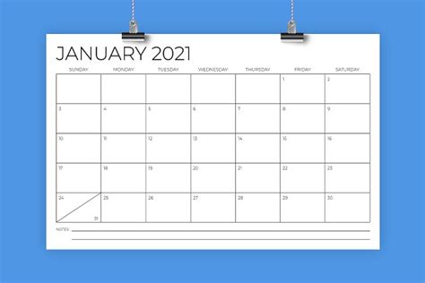 All calendar templates are free, blank, printable and fully editable! Vertical 8.5 x 11 Inch 2021 Calendar | Creative Illustrator Templates ~ Creative Market