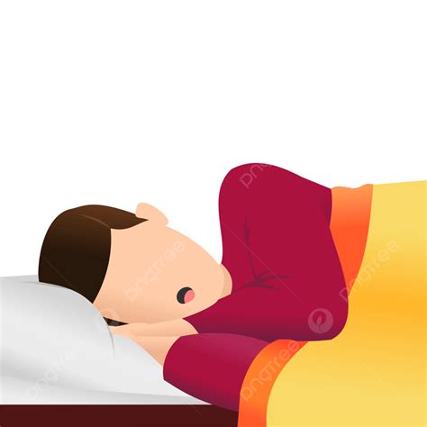 man sleeping in bed clipart