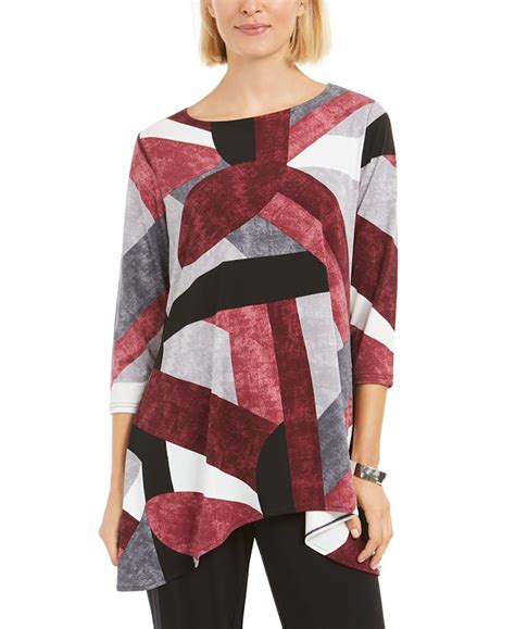 Alfani Printed High Low Tunic Created For Macys And Reviews Women