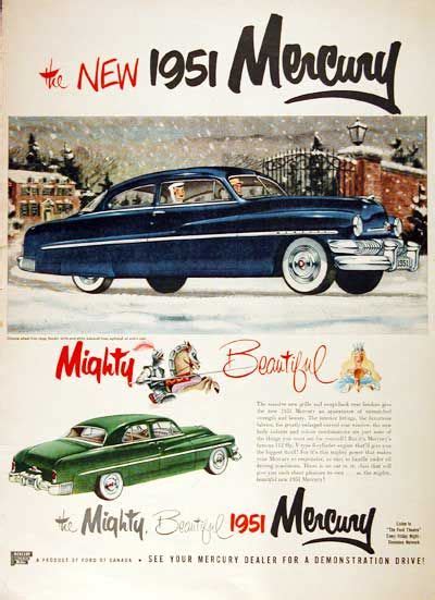 1951 Mercury Coupe And Sedan Original Vintage Advertisement Vintage