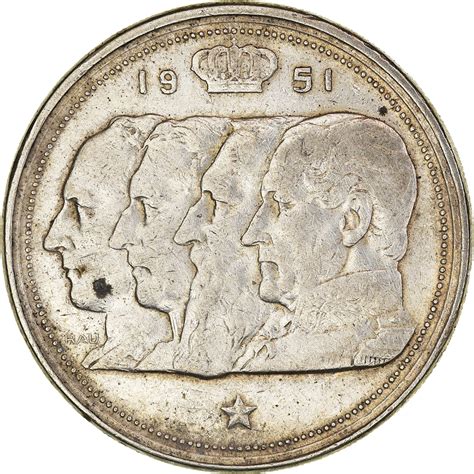 Coin Belgium Régence Prince Charles 100 Francs 100 Frank 1951