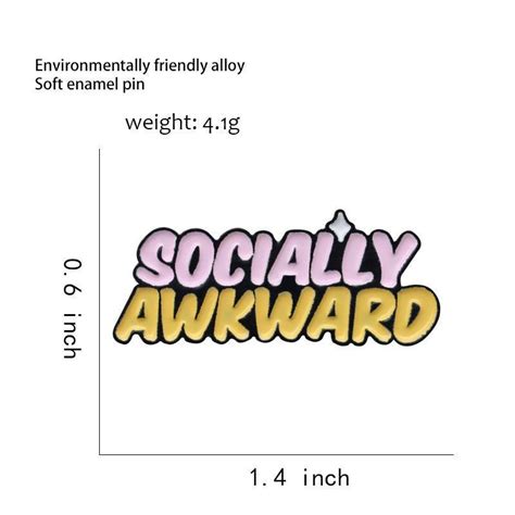 socially awkward enamel pin