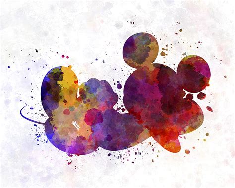 Mickey Mouse In Watercolor Painting By Pablo Romero