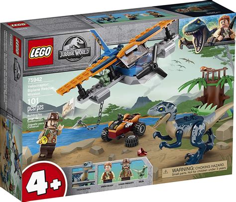 Lego Jurassic World Velociraptor Biplane Rescue Mission 75942 Bui Toynado