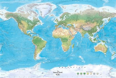 The Natural World Physical Map Mural World Map Wallpaper World Map