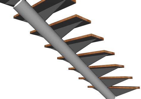 Single CHS Stringer Straight Single Flight Steel Staircase Detail Structuraldetails Store