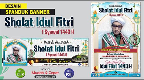Cara Desain Spanduk Banner Sholat Eid Idul Fitri H Dengan Coreldraw Dan Photoshop Free Cdr