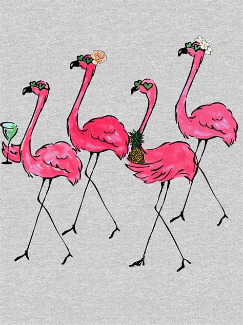 Funny Flamingos Drinking Mimosas Alcohol T Shirt T Shirt By