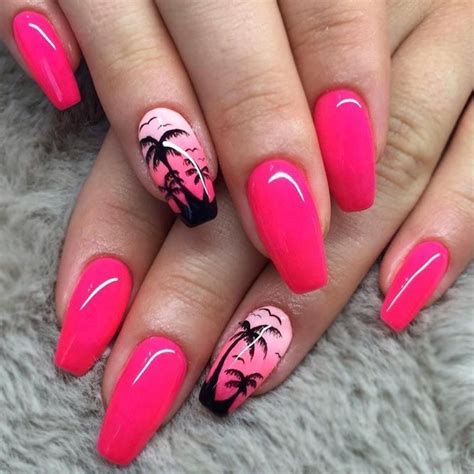 30 Cool Tropical Nails Designs For Summertime Palm Tree Nails
