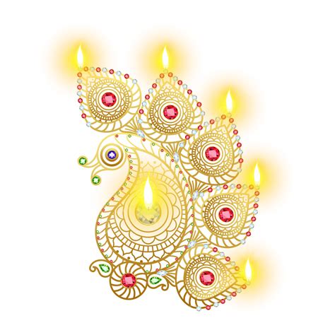 Diwali Diya Vector Art Png Golden Mandala Designer Diwali Diya Diwali