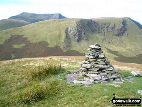 Souther Fell Summit Cairn With Blencathra Or Saddleback Distance