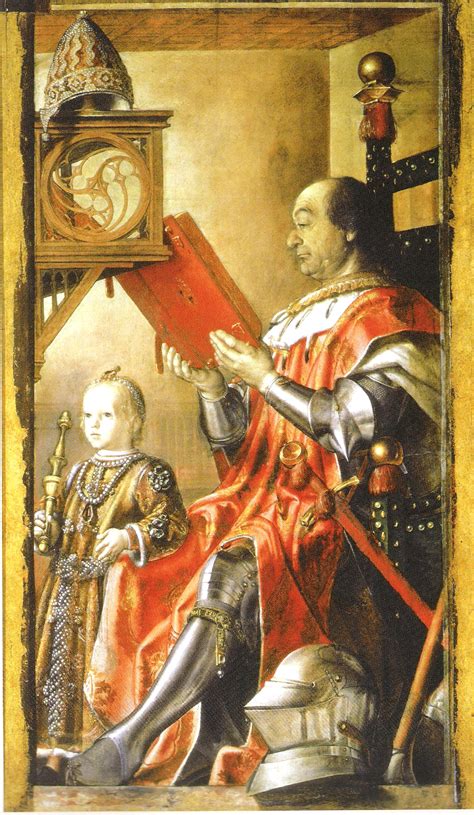 Pedro Berruguete Portrait Of Federico Da Montefeltro With His Son