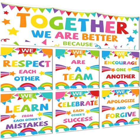 Buy 7 Pack Motivational Classroom Decorations Class Banner For Teachers Bulletin Board Wall