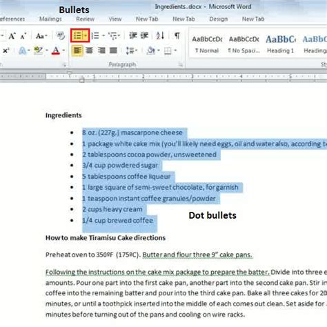 How To Use Bullets And Edit A List In Microsoft Word 2010 Howtech