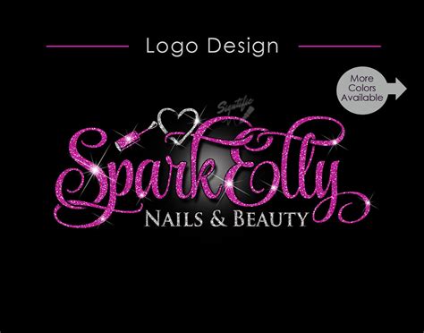 Nail Salon Logo, Glitter Logo, Bling logo, Nail Polish Logo, Logo for Business, Logo Custom 
