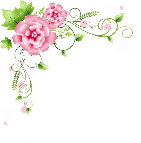 Flower border designs are perfect for adding a touch of elegance to your notepad, photos or powerpoint presentation. Corner Floral Decoration Png Clipart Picture - Pink Floral ...