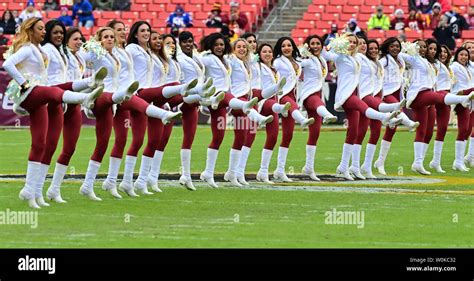 The Washington Redskins Cheerleaders Perform During The First Half Of