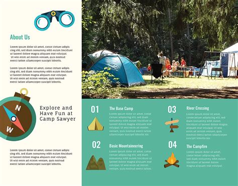 Summer Camp Brochure Template In Ms Word Illustrator Publisher