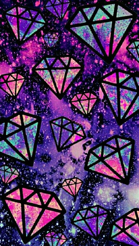 Purple Falling Diamond Galaxy Iphone Android Wallpaper