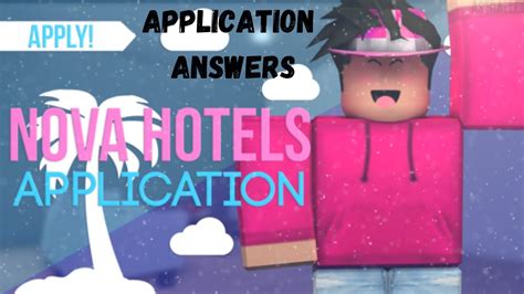 Nova Hotels Application Answers 2022 Roblox Youtube