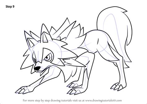 Learn How To Draw Lycanroc Midday Form From Pokemon Sun And Moon Pok Mon Sun And Moon Step