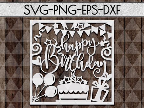 Svg Template Cricut Happy Birthday Card Svg Free
